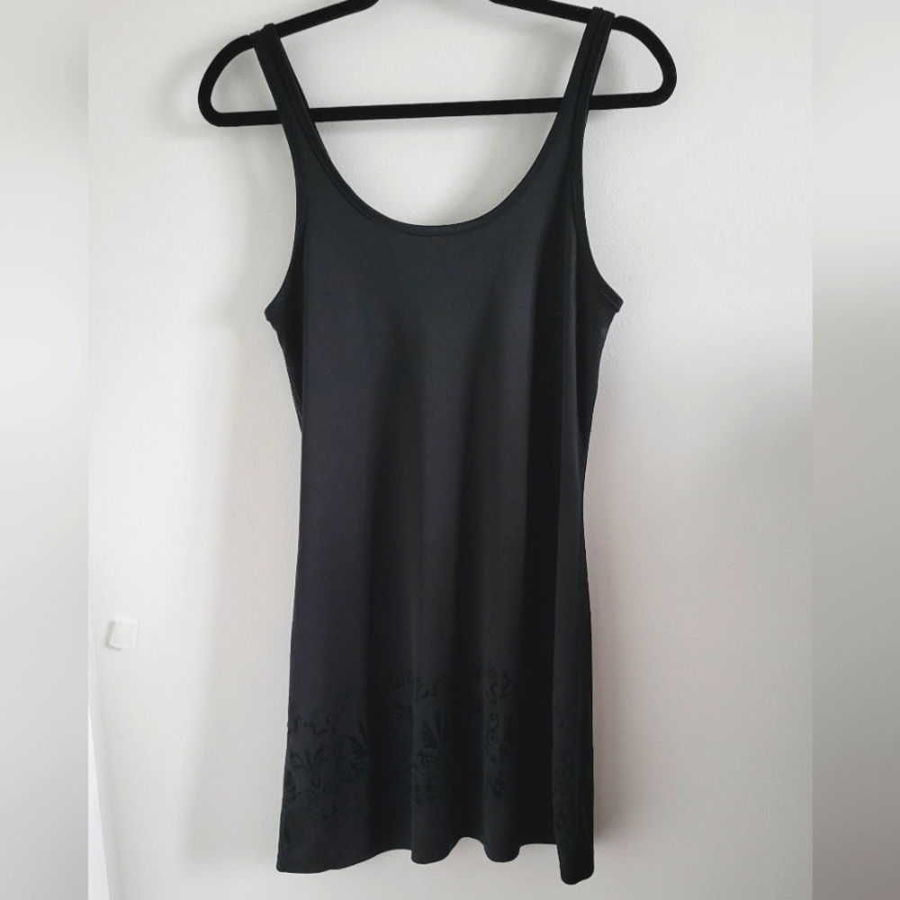 Vintage Long A-line Camisole/Tunic/ Slip with Velour detailing